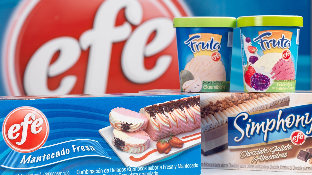 A box of ice cream and a box of EFE.