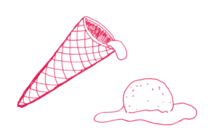 ice cream melting illustration