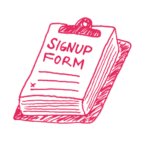 signup form notepad illustration