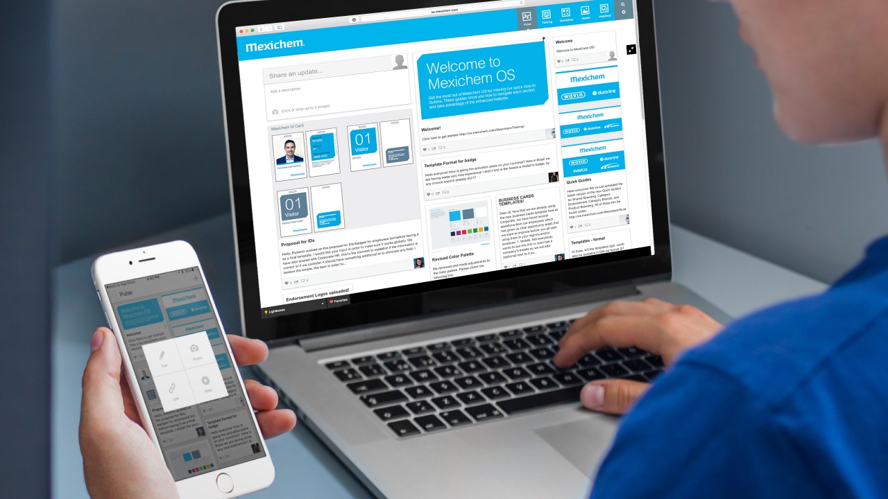 A person using a laptop for MexichemOS.