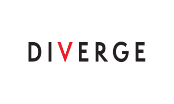 The logo for diverge on a white background.
