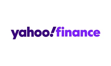 Yahoo finance logo on a white background.
