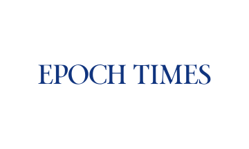 Epoch times logo on a white background.