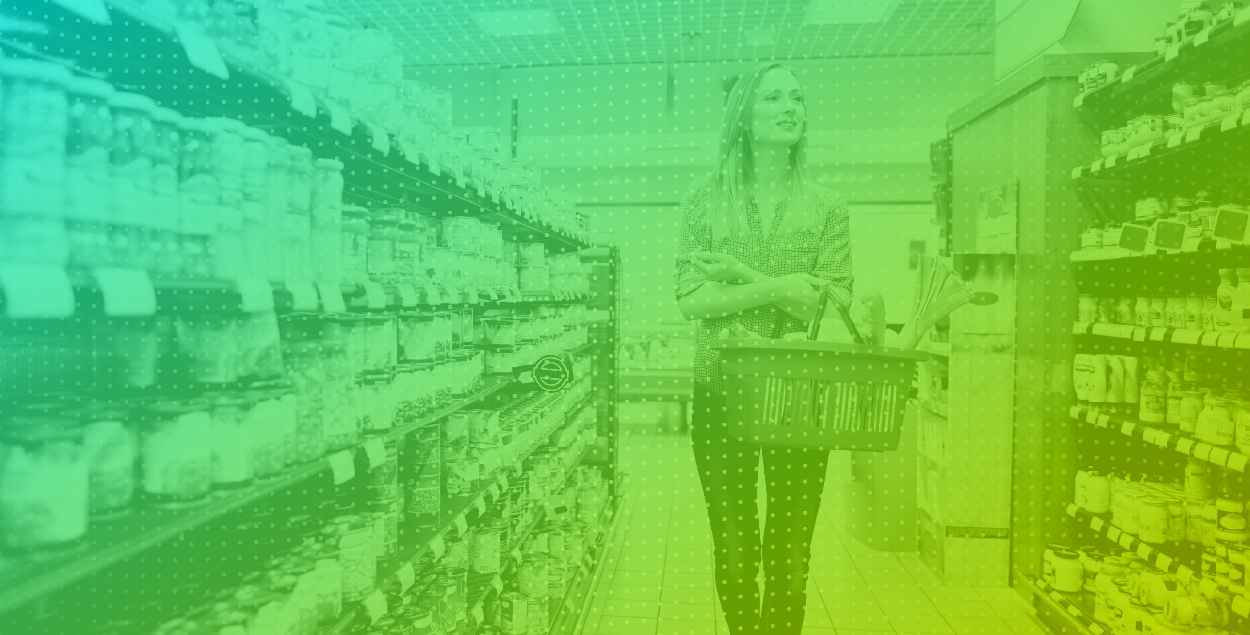 An image of a woman in a grocery store.
