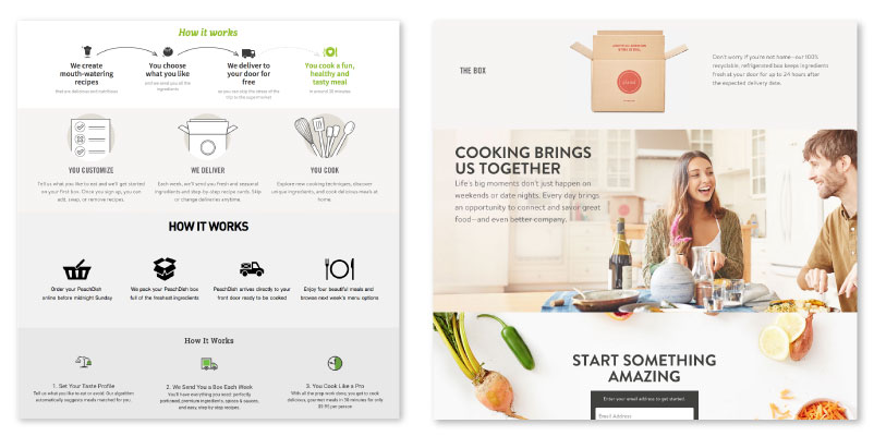 The homepage of a website for a food delivery service.