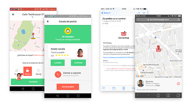 Screenshoots of Mobile apps