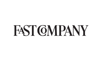 The fast company logo on a white background.