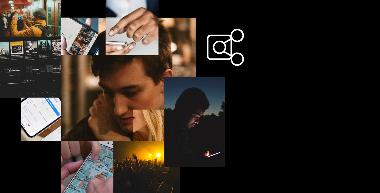 A black and white image of a collage of photos.