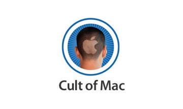Cult of mac logo with a man's head.