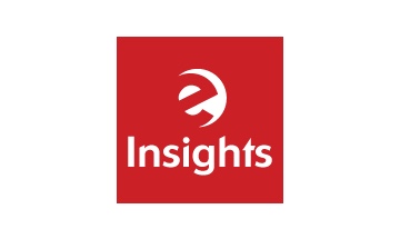 Insights logo on a red background.