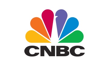 The cnbc logo on a white background.