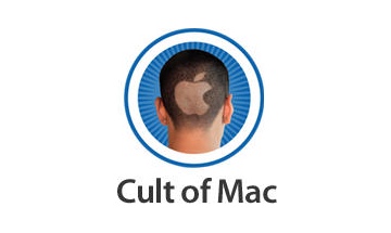 Cult of mac logo with a man's head.