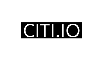 A black and white logo with the word citi 0 on it.