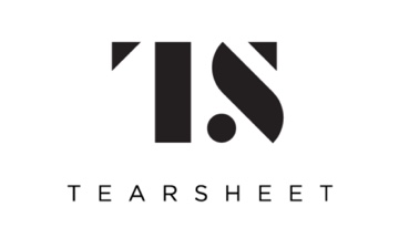 A black and white logo with the words tearsheet.