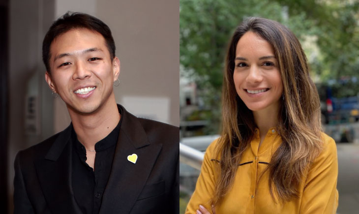 A man and a woman standing next to each other.