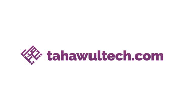A purple logo with the words tahultech com.