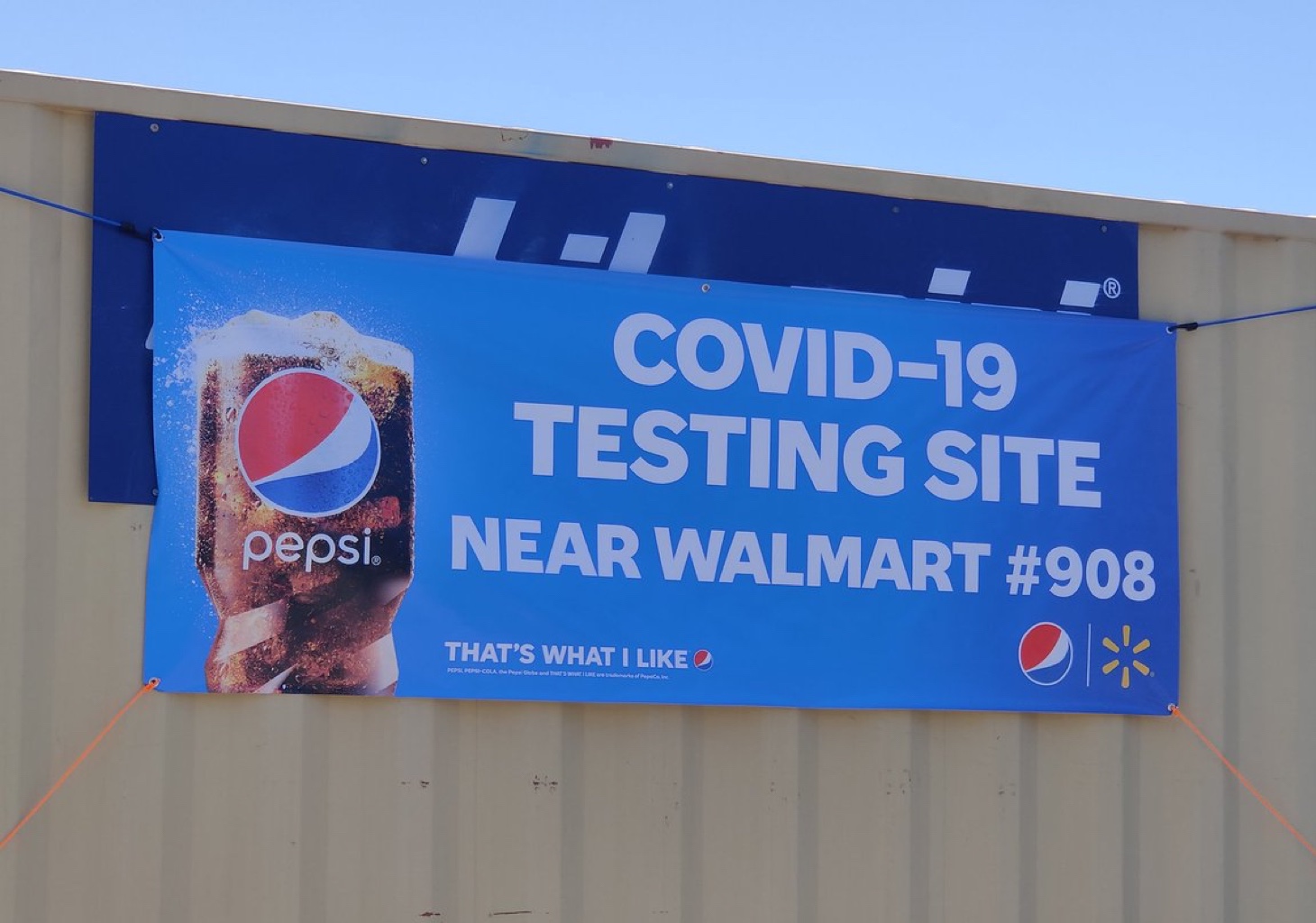 Pepsi COVID-19 testing site banner Pepsi COVID-19 testing site banner