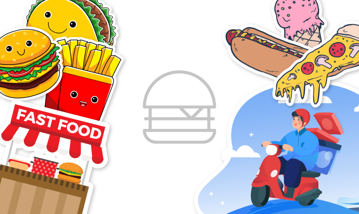 collage of fast food