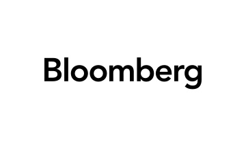 A black and white logo with the word bloomberg.