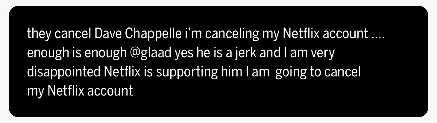 Tweet about Netflix