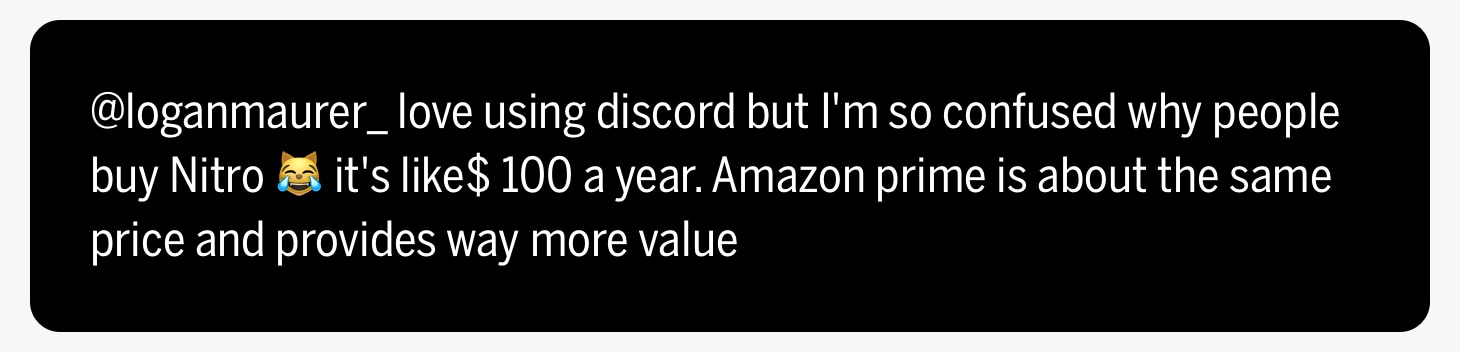 Tweet about Amazon Prime