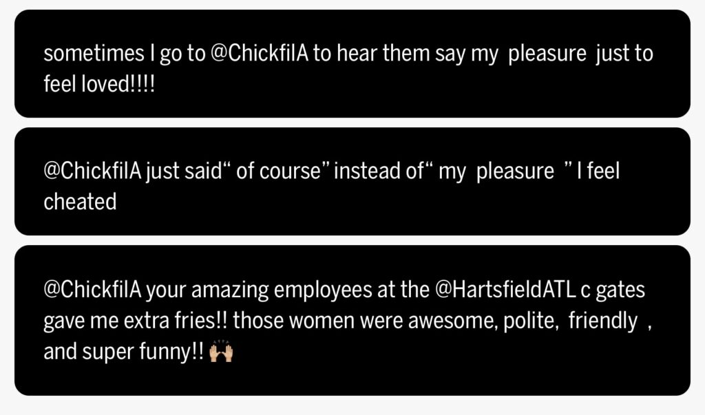 A screenshot of a text message from an employee.