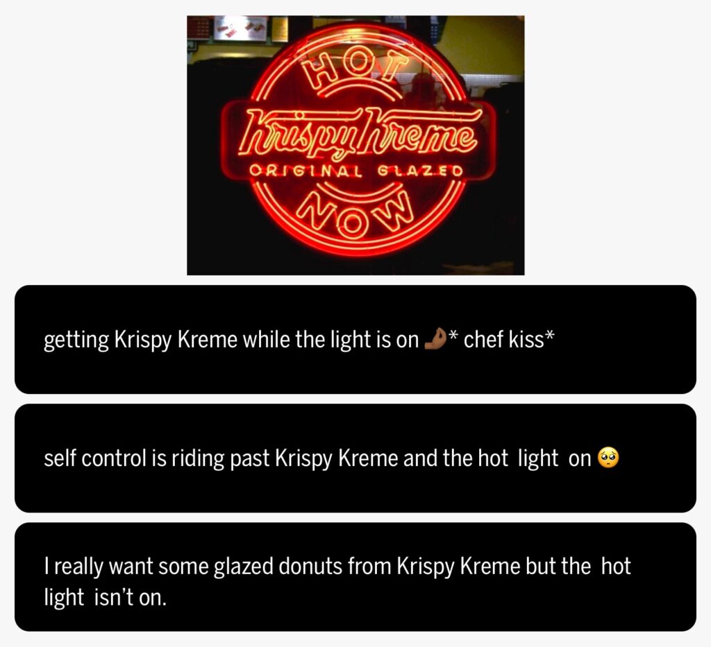 Tweets about Krispy Kreme Hot light