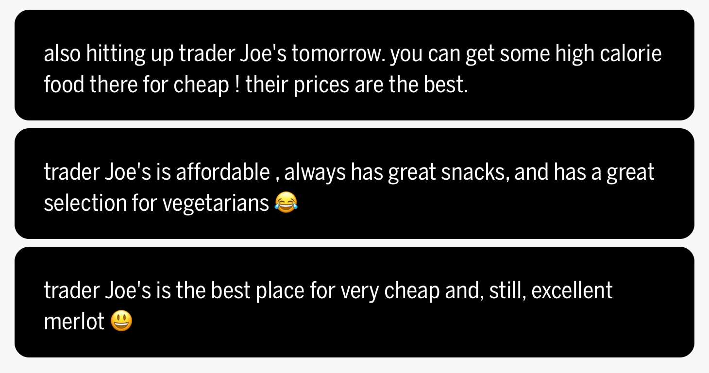 Tweets about Trader Joe's