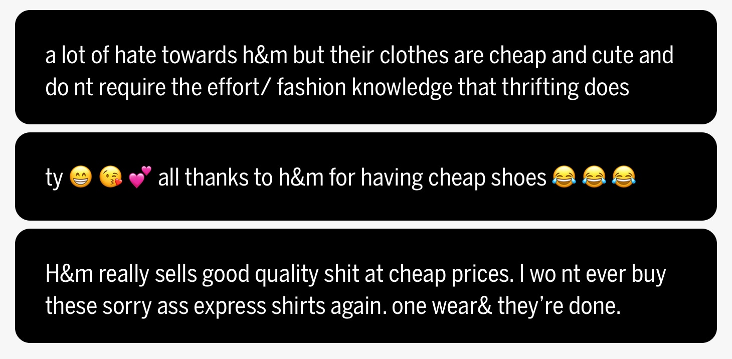 Tweets about H&M and IKEA