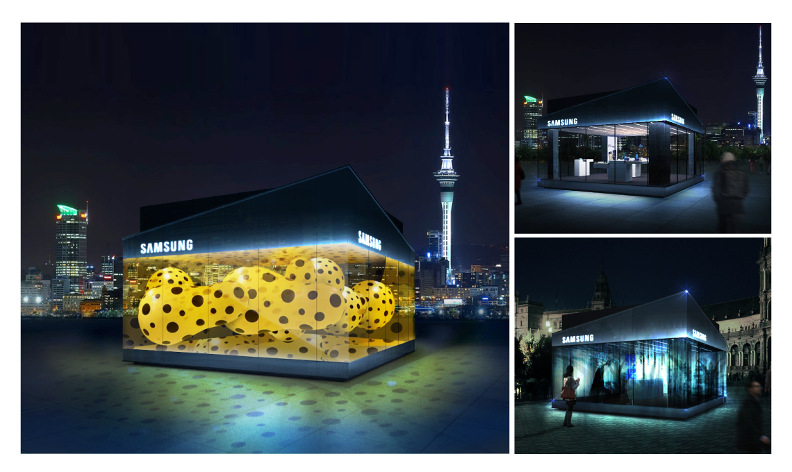 a collage of three views of the Samsung Mobile PIN shop