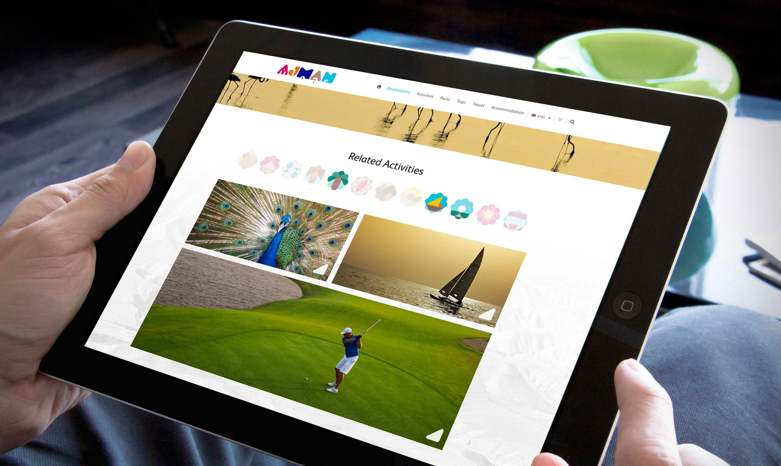 A person with an iPad showcasing a rebranded image.