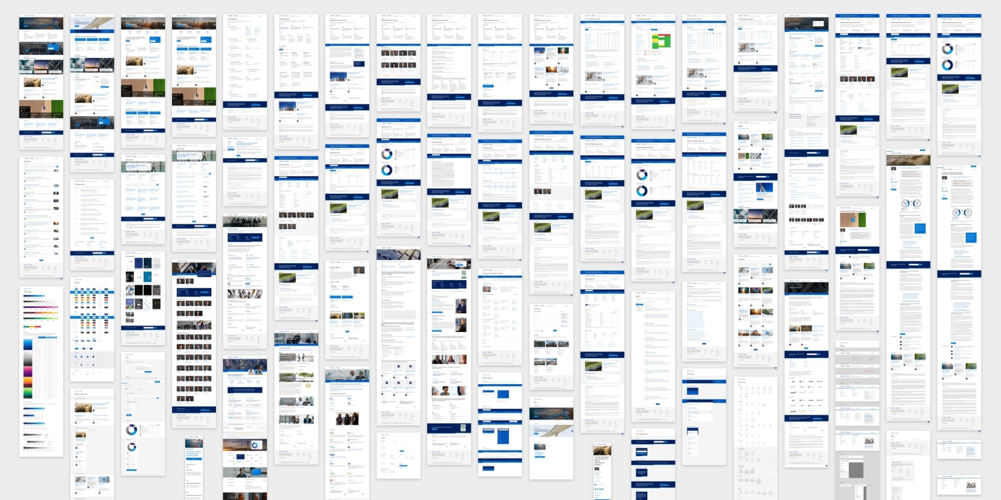 more that 70 designed pages thumbnails developed for Cohen and Steers website, consists of three distinct content areas – funds data, insights and the corporate story