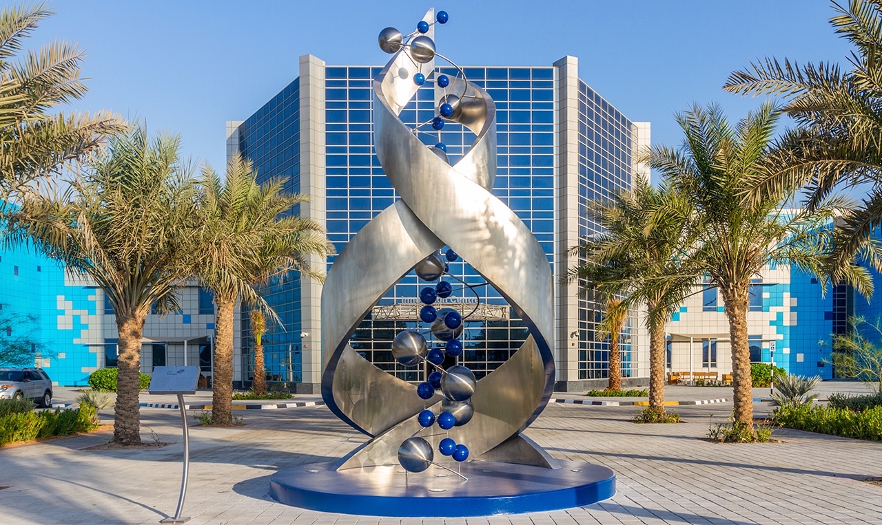 the exterior sculpure of the Innovation Centre