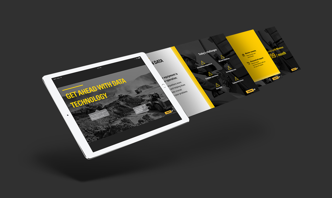 A tablet showing multimedia content developed for Mantrac