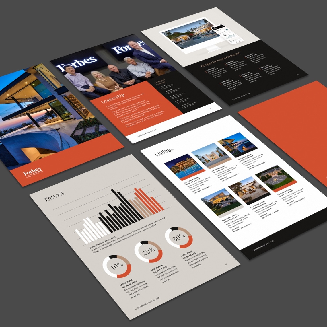 Examples of the design system applied to printed materials