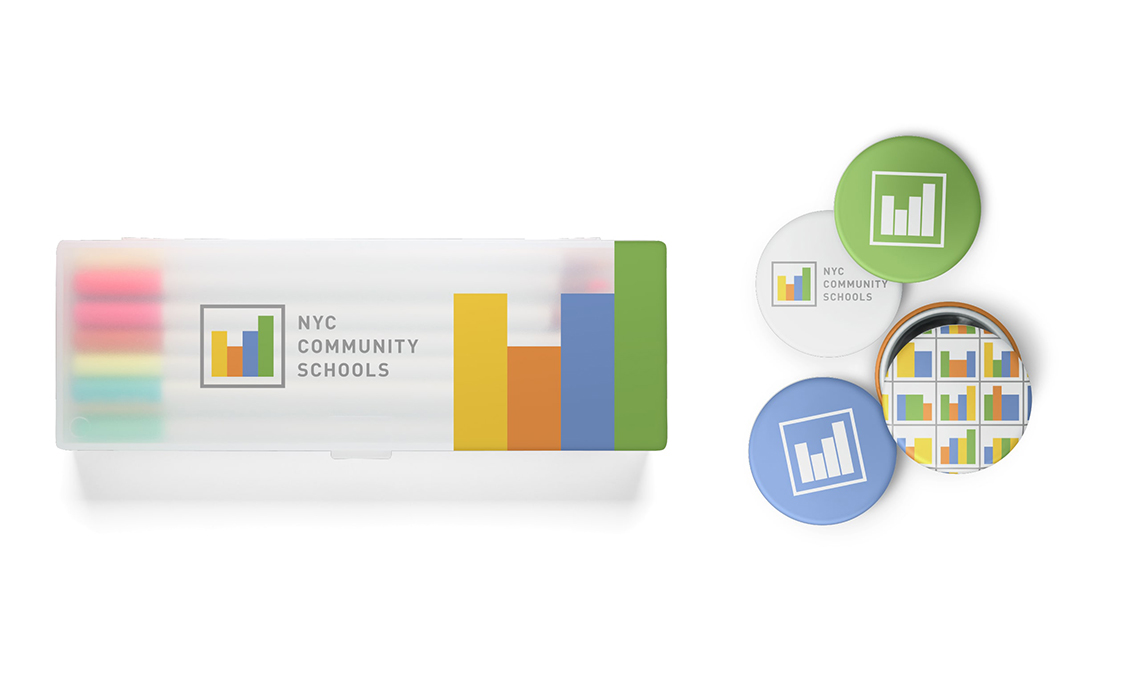 Nyc computer school business card holder set.