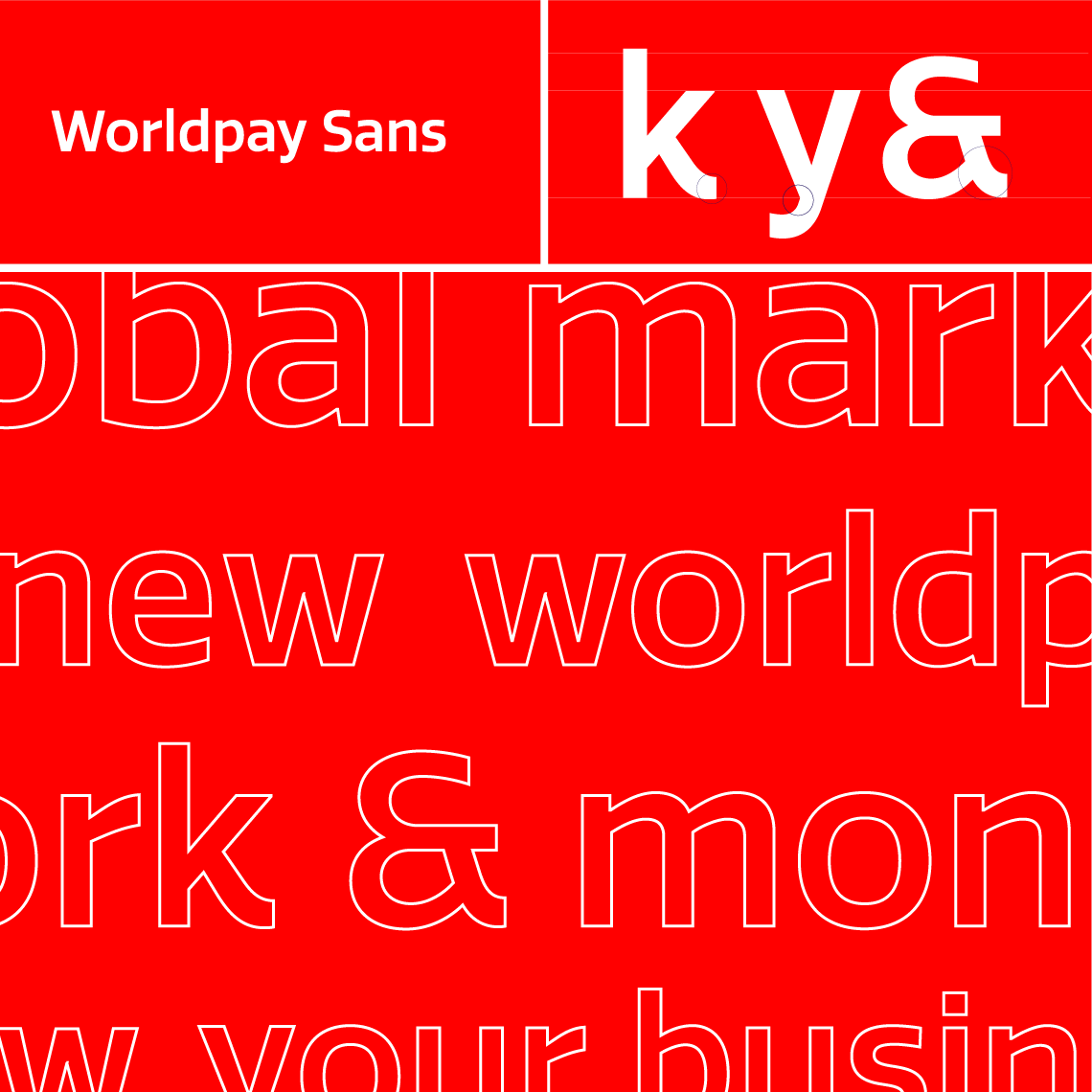 design details of the typographic elements of the brand identity