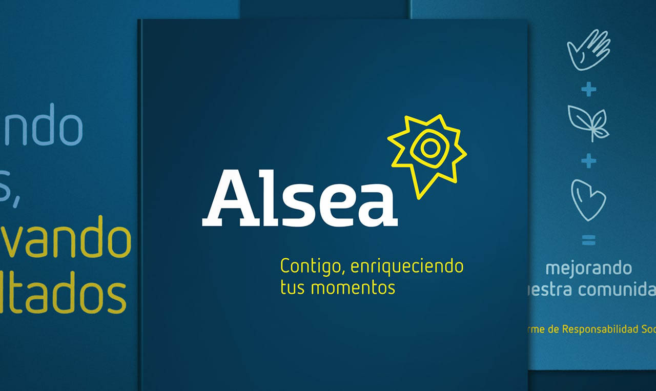 A set of brochures featuring brand repositioning for Alsea.
