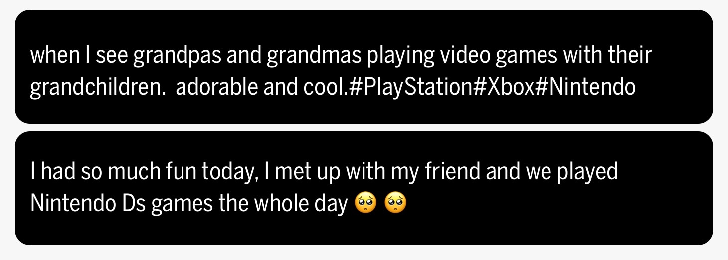 Tweets about video games