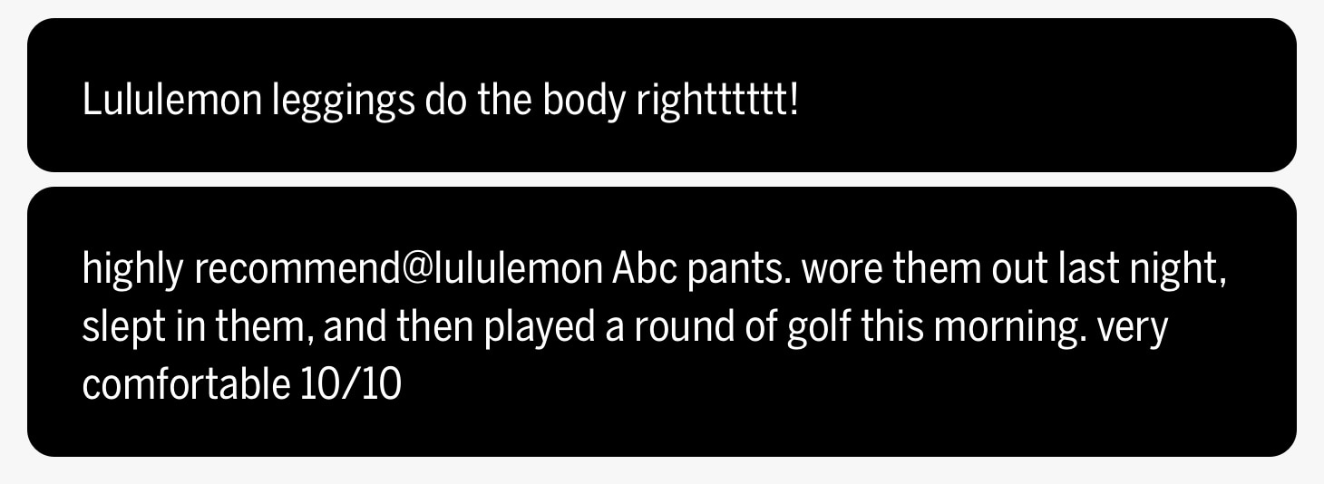 Tweets about lululemon