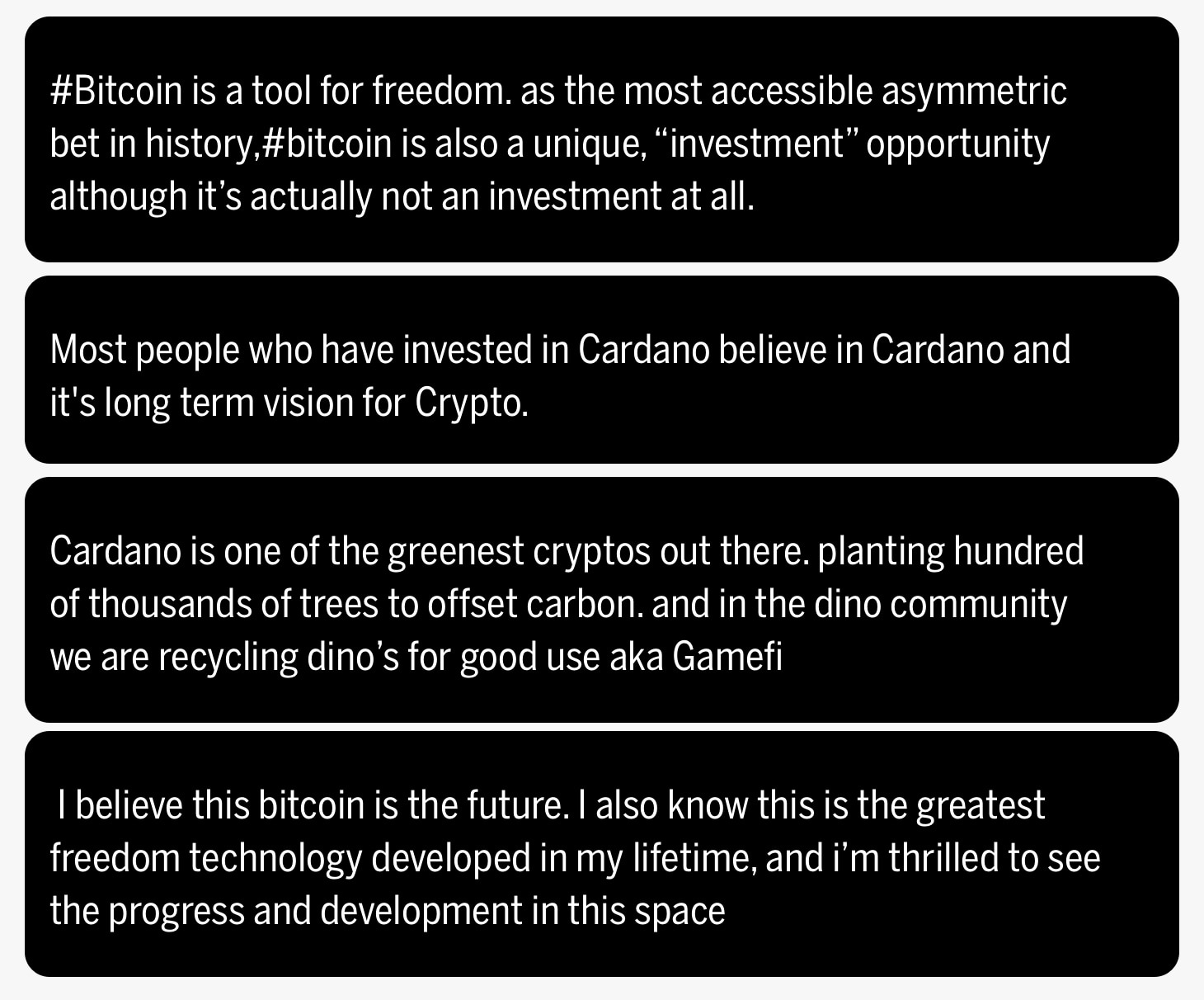 Tweets about crypto industry