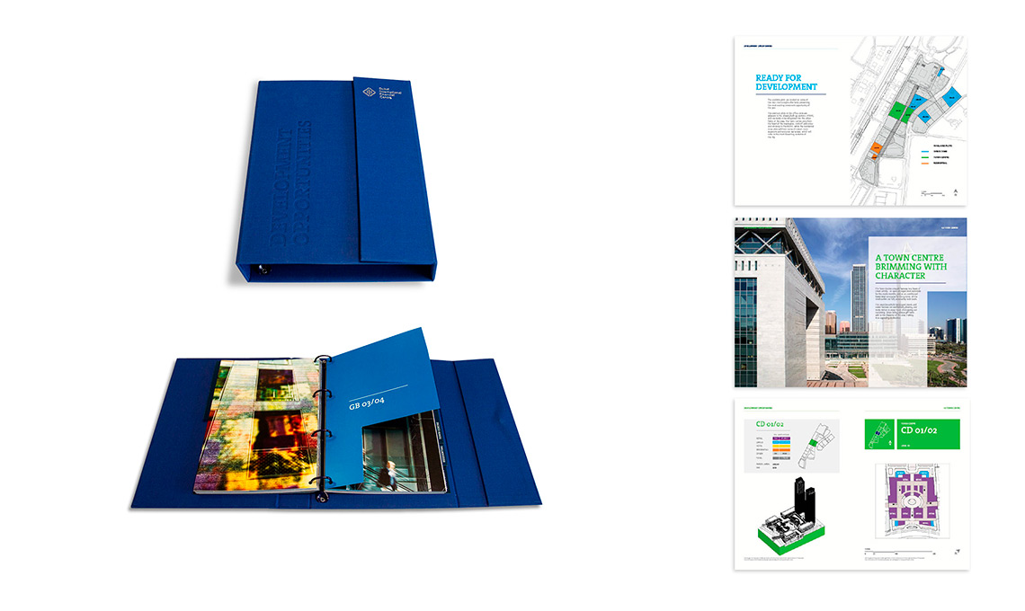 A blue book with a picture of a building.