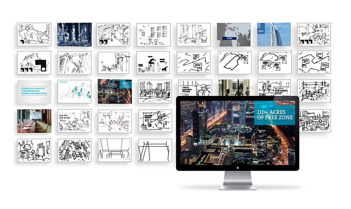 A computer screen with various drawings on it.