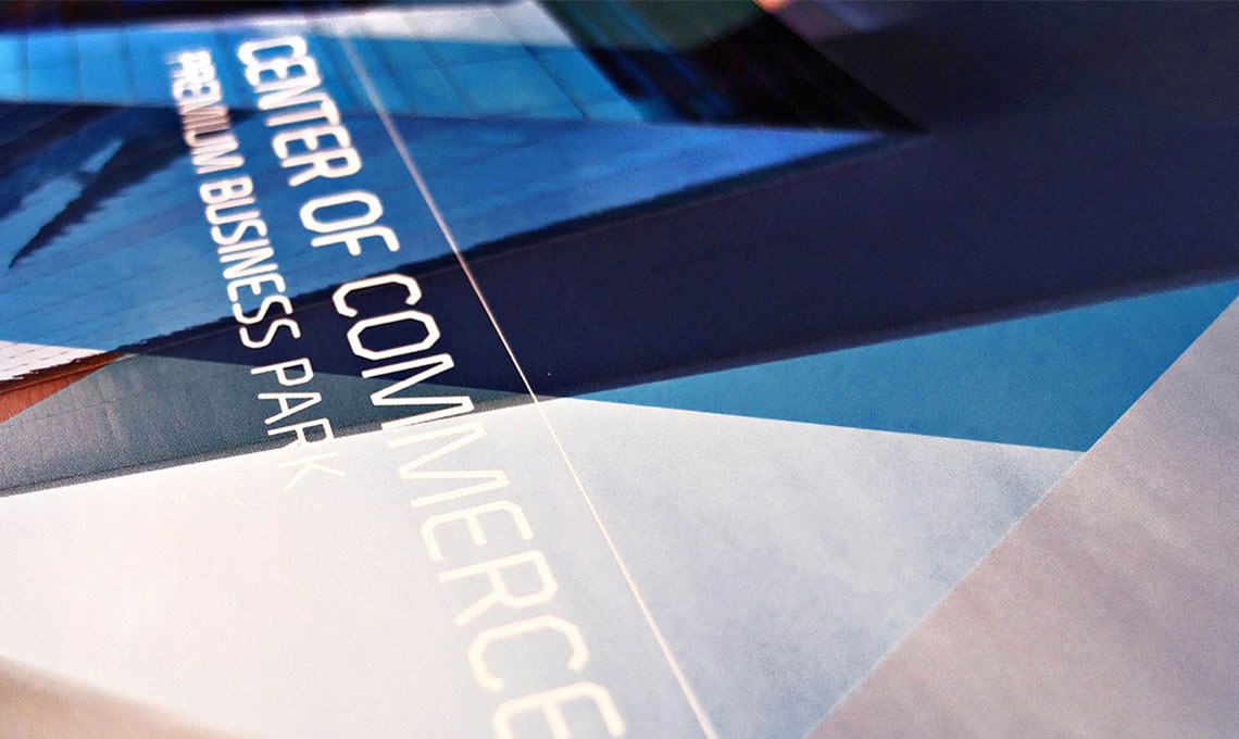 Marketing center of business park brochure.