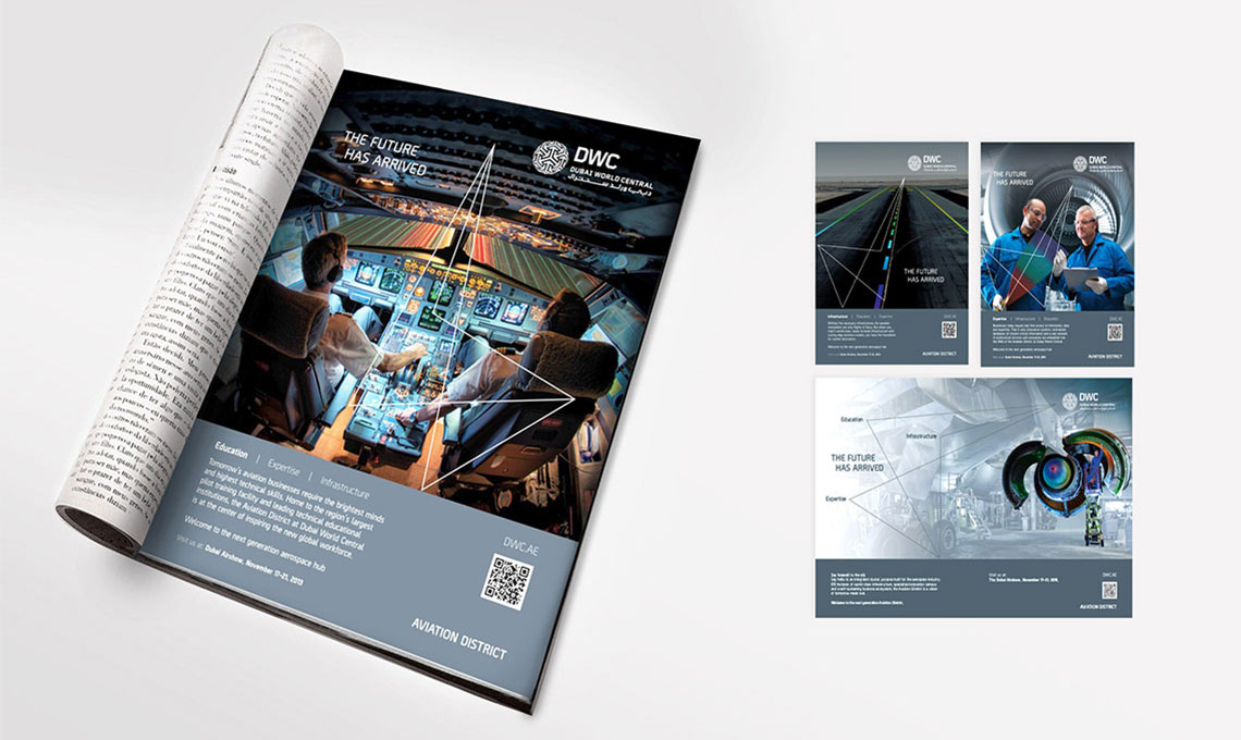 A magazine showcasing an integrated marketing campaign featuring a man and a woman.