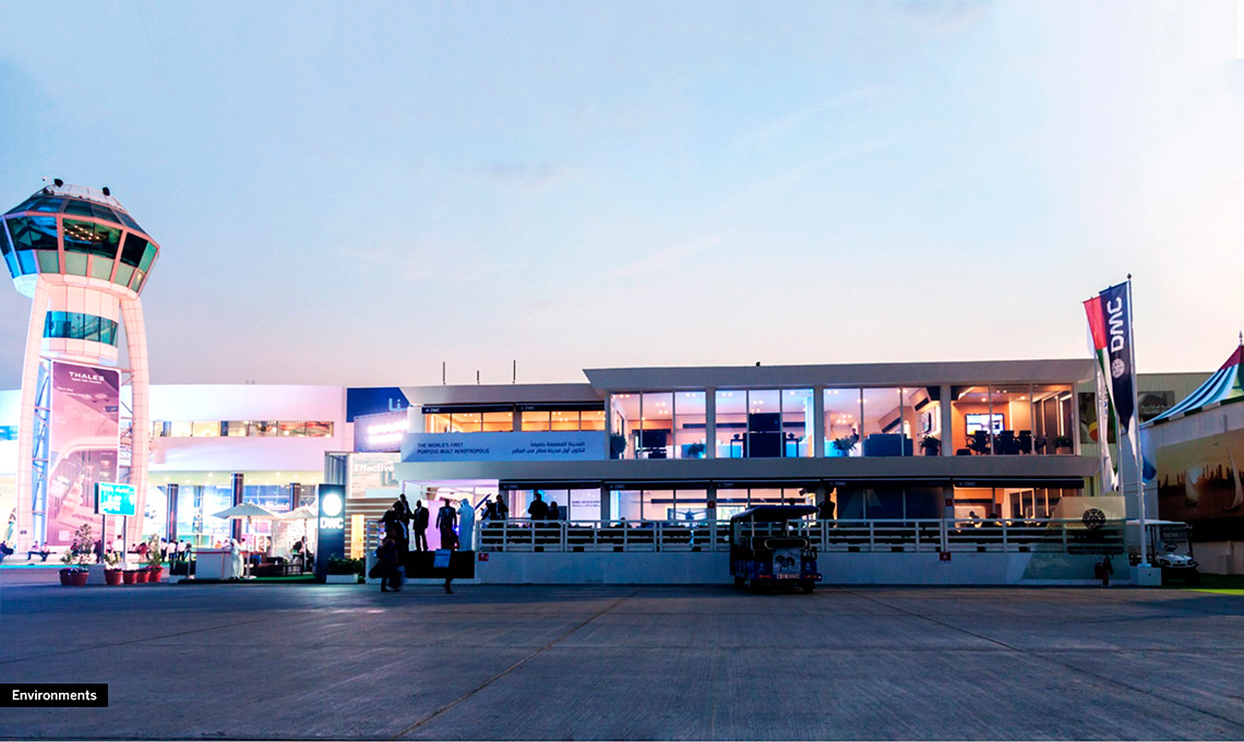 A building with an integrated marketing campaign.