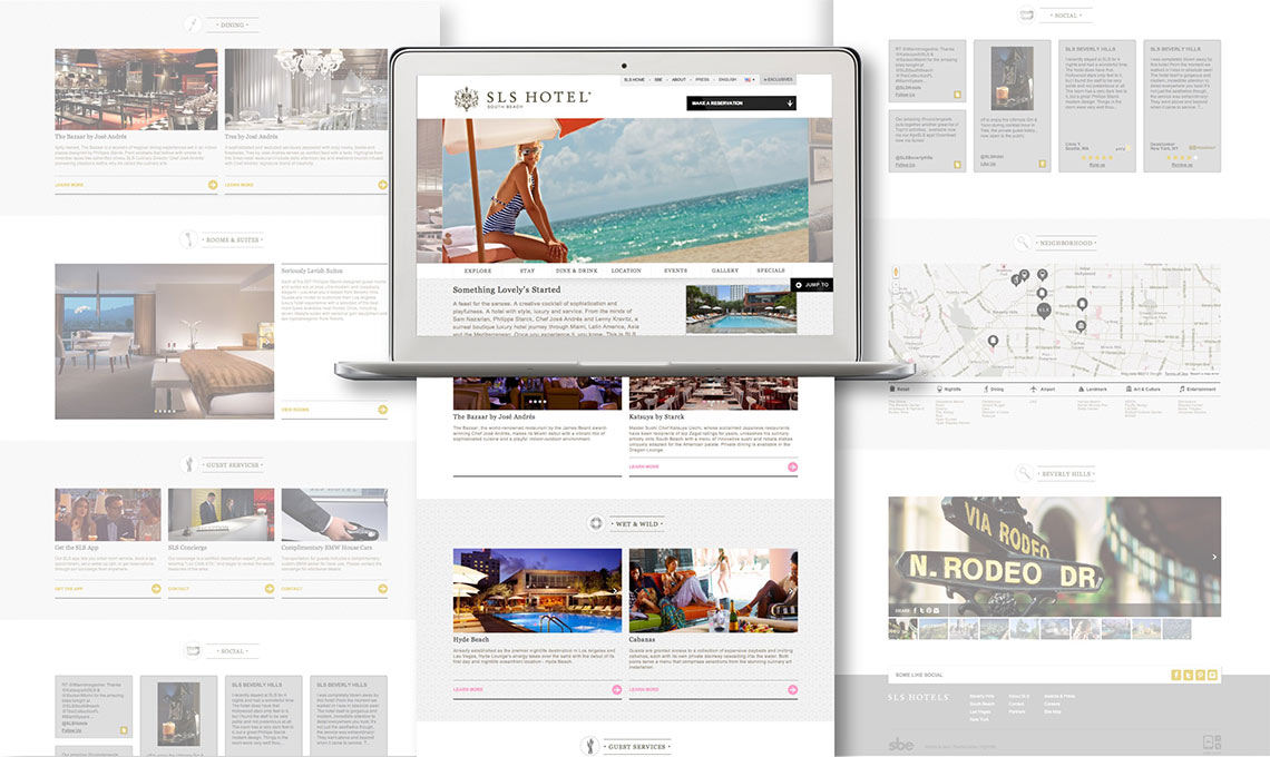 Hotel wordpress theme for SLS Hotels.