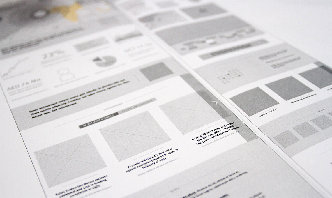 A white sheet of paper with a lot of information on it, for a corporate website.