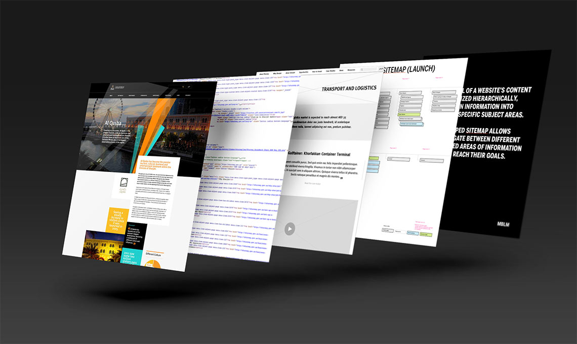 A black and white corporate website.