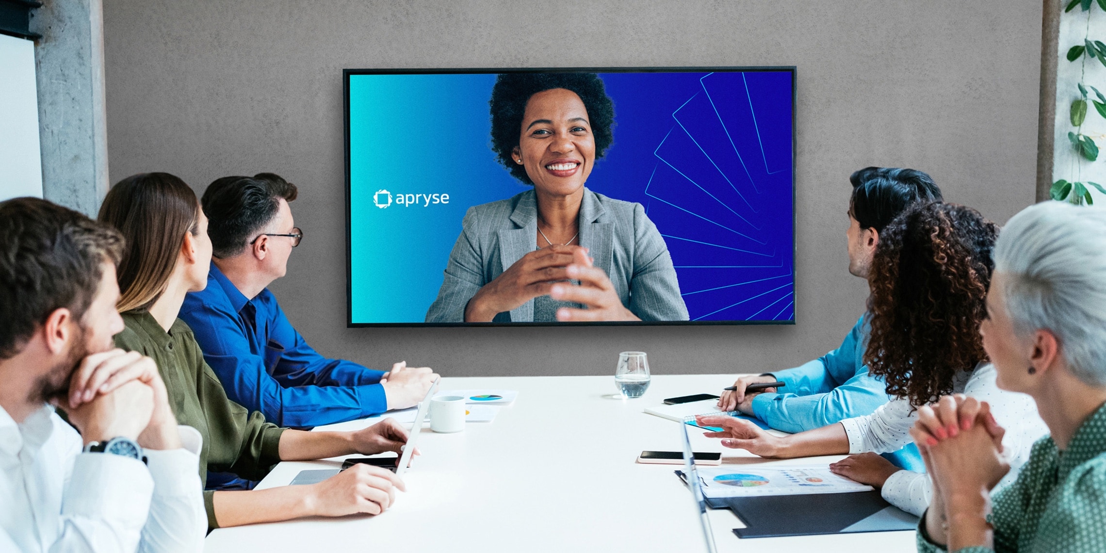 example of the design system developed for Apryse for online meeting background